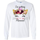 Cat T-Shirt I'm Getting Meowied Flowers On Head Bride Cat Lover Funny Happy Marriage Gifts Tee Shirt CustomCat