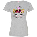 Cat T-Shirt I'm Getting Meowied Flowers On Head Bride Cat Lover Funny Happy Marriage Gifts Tee Shirt CustomCat