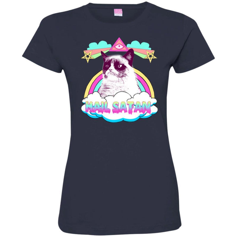 Cat T Shirt Kitten Face Hail Satan For Cat Lovers Shirt CustomCat