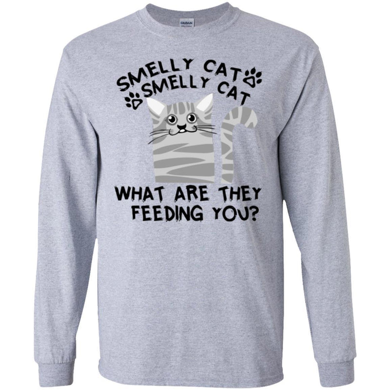 Cat T Shirt Smelly Cat What Are They Feeding You For Cat Lovers Shirts CustomCat