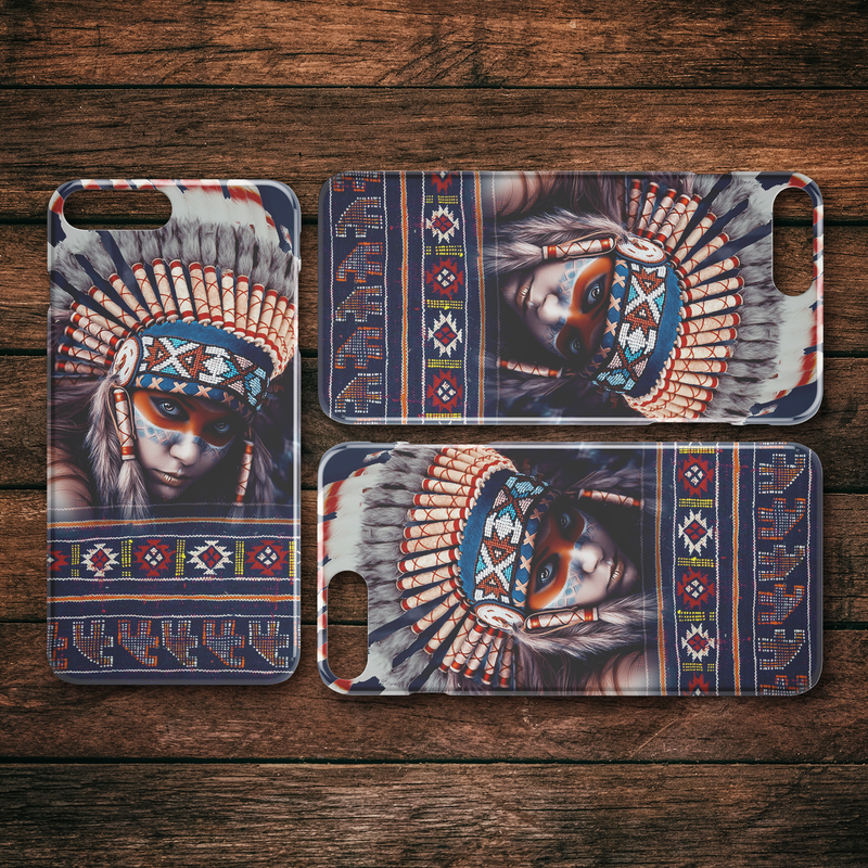 Charming Native American Girl Printed On iPhone Case teelaunch