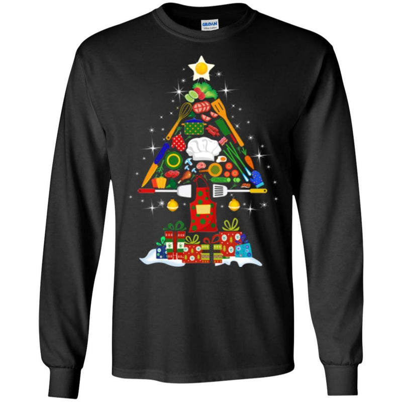 Chef T Shirt Chef Tools Christmas Tree Shirts CustomCat