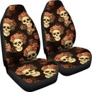 Classic Style Of Flower Skull Car Seat Covers (Set Of 2)