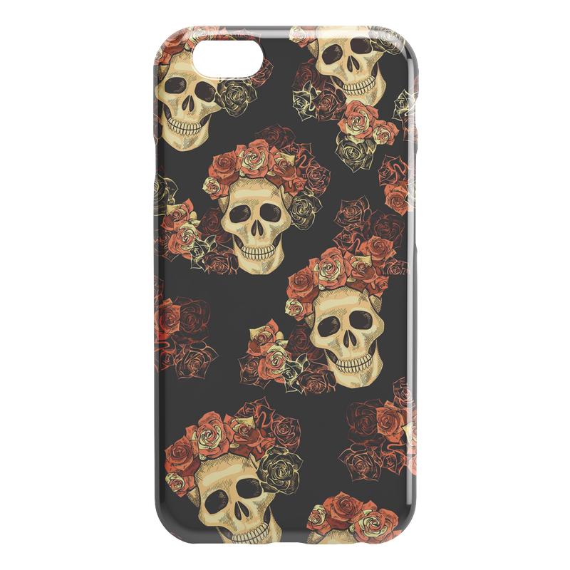 Classic Style Of Flower Skull iPhone Case teelaunch