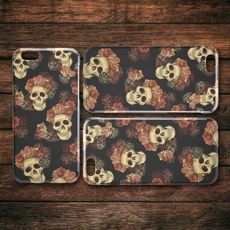 Classic Style Of Flower Skull iPhone Case teelaunch