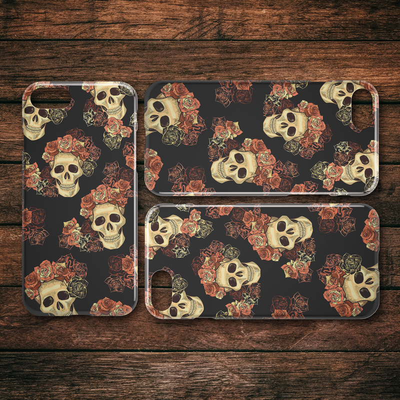 Classic Style Of Flower Skull iPhone Case