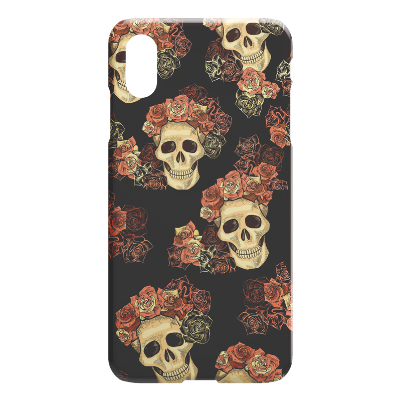 Classic Style Of Flower Skull iPhone Case