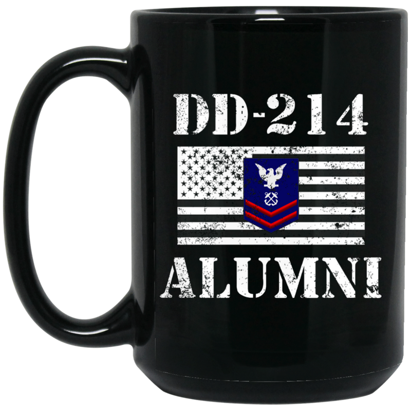 Coast Guard Coffee Mug DD 214 Alumni - Coast Guard Petty Officer Second Class 11oz - 15oz Black Mug CustomCat