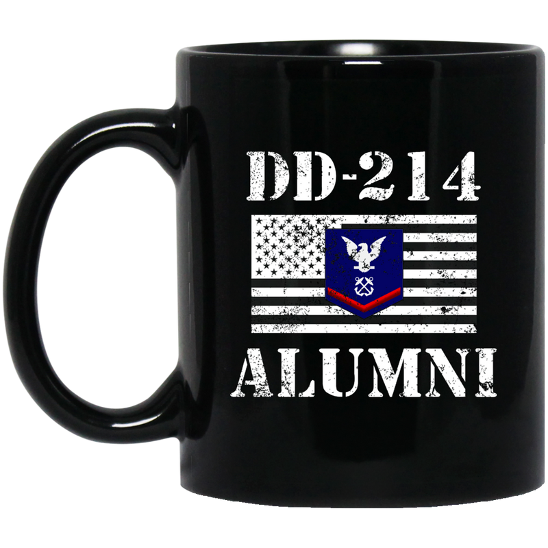 Coast Guard Coffee Mug DD 214 Alumni - Coast Guard Petty Officer Third Class 11oz - 15oz Black Mug CustomCat