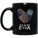 Coast Guard Coffee Mug Fingerprints It's In My DNA The Coast Guard Veteran 11oz - 15oz Black Mug CustomCat