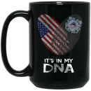 Coast Guard Coffee Mug Fingerprints It's In My DNA The Coast Guard Veteran 11oz - 15oz Black Mug CustomCat