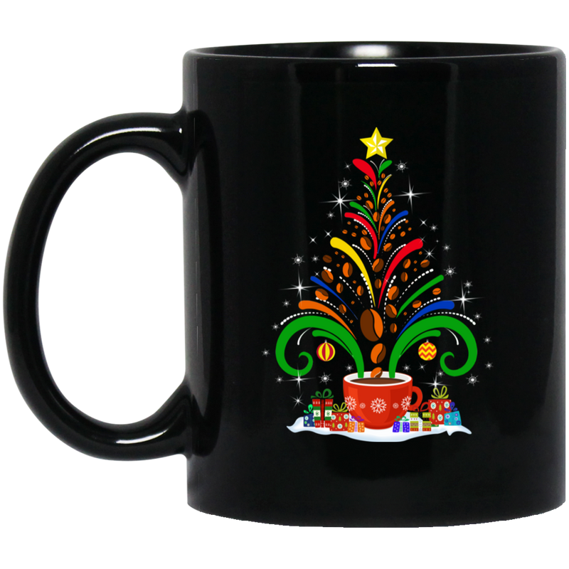 Coffee Lovers Mug Coffee Christmas Tree 11oz - 15oz Black Mug CustomCat