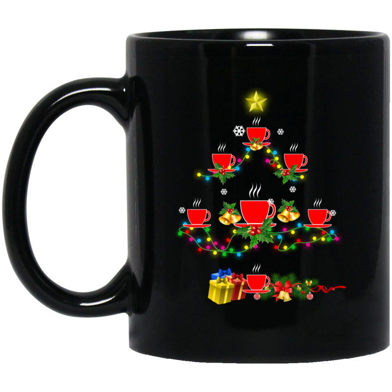 Coffee Lovers Mug Coffee Merry Christmas Tree 11oz - 15oz Black Mug CustomCat