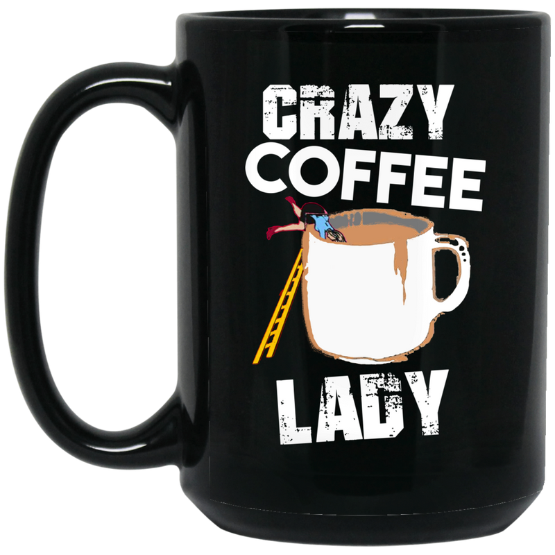 Coffee Lovers Mug Crazy Coffee Lady Falling Funny Coffee Lover Beautiful Coffee 11oz - 15oz Black Mug CustomCat