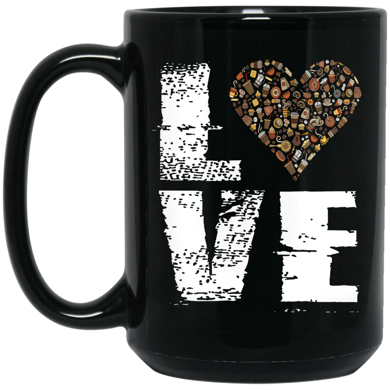 Coffee Lovers Mug Love Coffee 11oz - 15oz Black Mug CustomCat