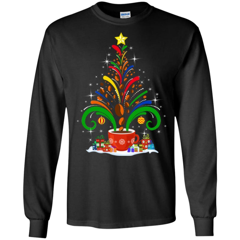 Coffee T-Shirt Coffee Christmas Tree Funny Coffee Shirts CustomCat