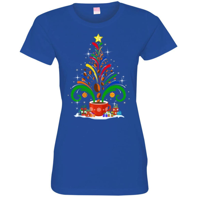 Coffee T-Shirt Coffee Christmas Tree Funny Coffee Shirts CustomCat
