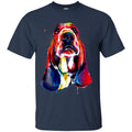 Colorful Basset Hounds Watercolor Print Art Funny Gift Lover Dog Tee Shirt CustomCat