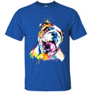 Colorful BullDog Watercolor Print Art Funny Gift Lover Dog Tee Shirt CustomCat
