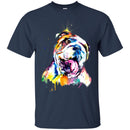 Colorful BullDog Watercolor Print Art Funny Gift Lover Dog Tee Shirt CustomCat