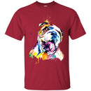Colorful BullDog Watercolor Print Art Funny Gift Lover Dog Tee Shirt CustomCat