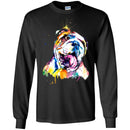 Colorful BullDog Watercolor Print Art Funny Gift Lover Dog Tee Shirt CustomCat