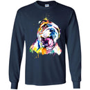 Colorful BullDog Watercolor Print Art Funny Gift Lover Dog Tee Shirt CustomCat