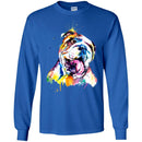 Colorful BullDog Watercolor Print Art Funny Gift Lover Dog Tee Shirt CustomCat