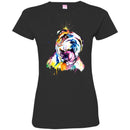 Colorful BullDog Watercolor Print Art Funny Gift Lover Dog Tee Shirt CustomCat