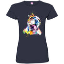 Colorful BullDog Watercolor Print Art Funny Gift Lover Dog Tee Shirt CustomCat
