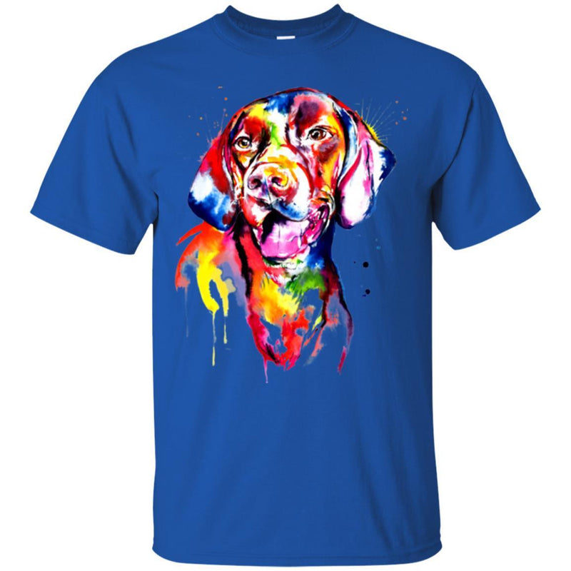 Colorful Dachshund Wienerdog Watercolor Print Art Funny Gift Lover Dog Tee Shirts CustomCat