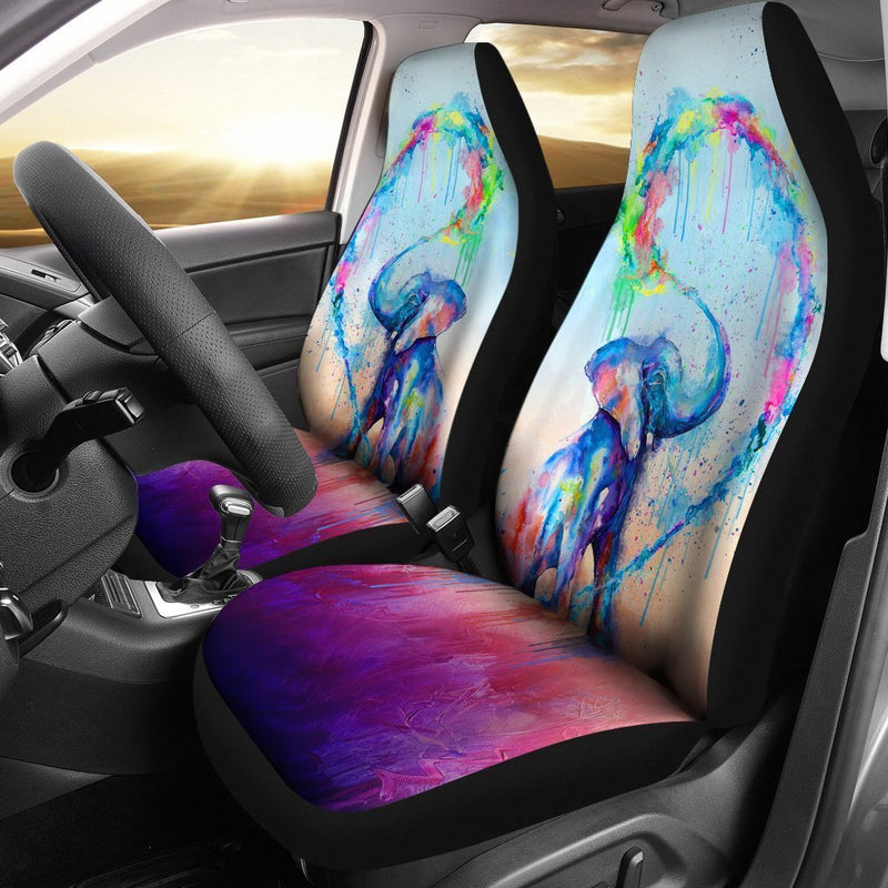 Colorful Elephant For Car Seat Cover (Set of 2) interestprint