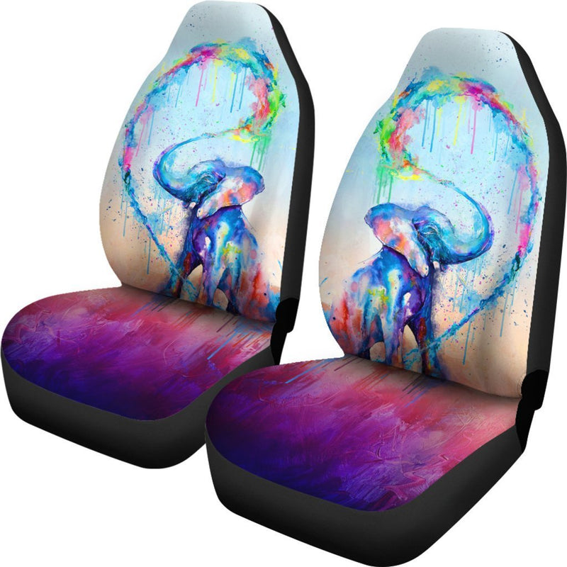 Colorful Elephant For Car Seat Cover (Set of 2) interestprint