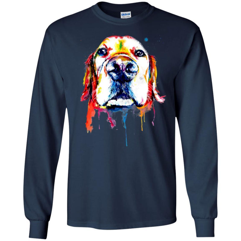 Colorful Golden Retriever Watercolor Print Art Funny Gift Lover Dog Tee Shirt CustomCat