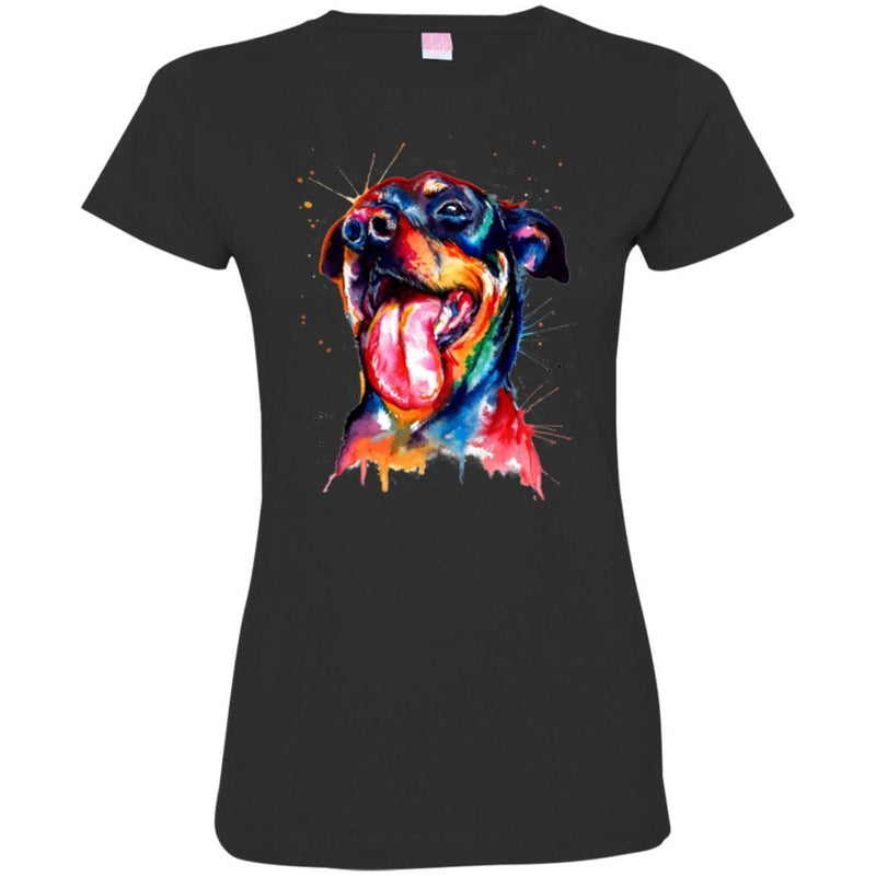 Colorful Rottweiler Watercolor Print Art Funny Gift Lover Dog Tee Shirt CustomCat
