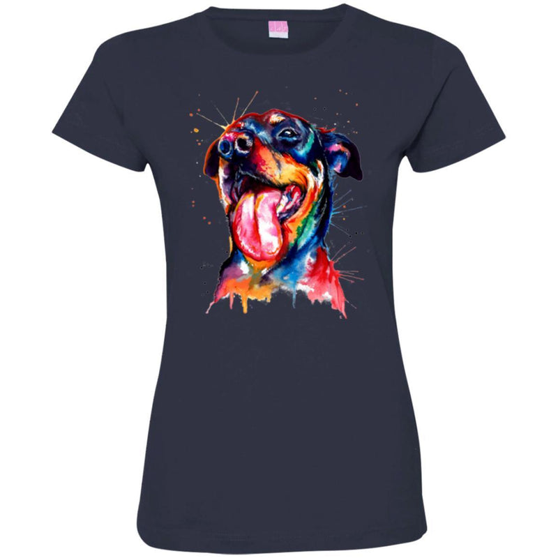 Colorful Rottweiler Watercolor Print Art Funny Gift Lover Dog Tee Shirt CustomCat