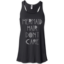 CustomCat B8800 Bella + Canvas Flowy Racerback Tank / Black / X-Small Mermaid Hair Don't Care