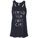 CustomCat B8800 Bella + Canvas Flowy Racerback Tank / Midnight / X-Small Mermaid Hair Don't Care