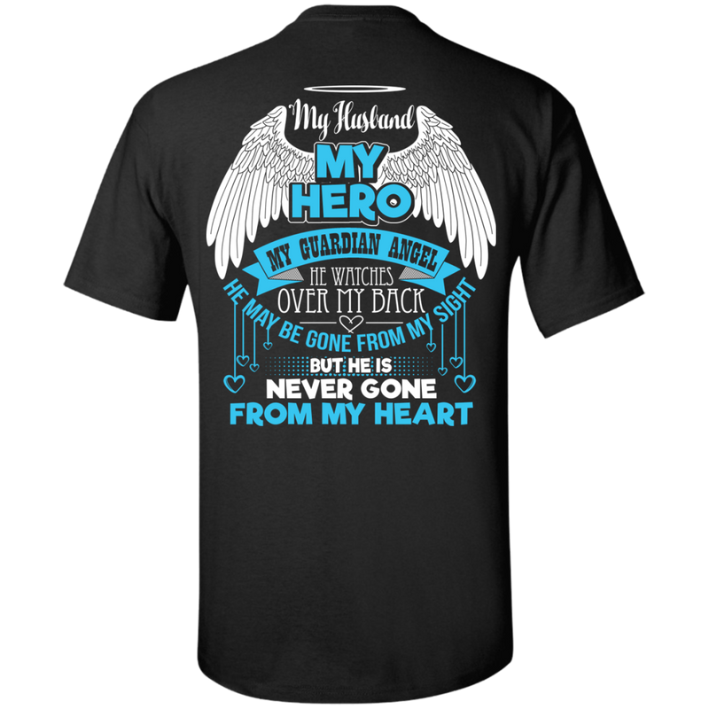CustomCat Custom Ultra Cotton T-Shirt / Black / Small My Husband - My Hero - My Guardian Angel Tshirt