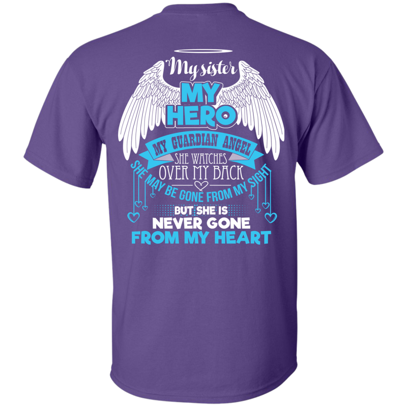 CustomCat Custom Ultra Cotton T-Shirt / Purple / Small My Sister - My Hero - My Guardian Angel Tshirt