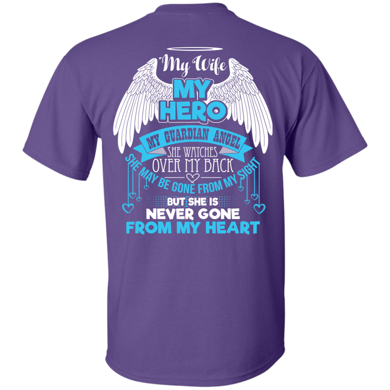 CustomCat Custom Ultra Cotton T-Shirt / Purple / Small My Wife - My Hero - My Guardian Angel Tshirt