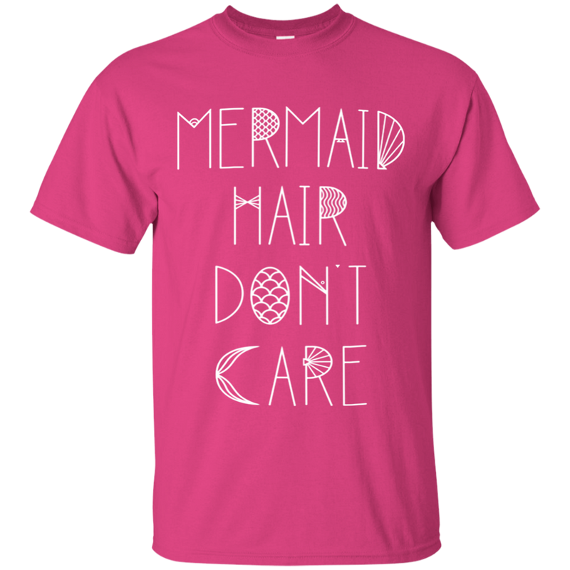 CustomCat G200 Gildan Ultra Cotton T-Shirt / Heliconia / Small Mermaid Hair Don't Care