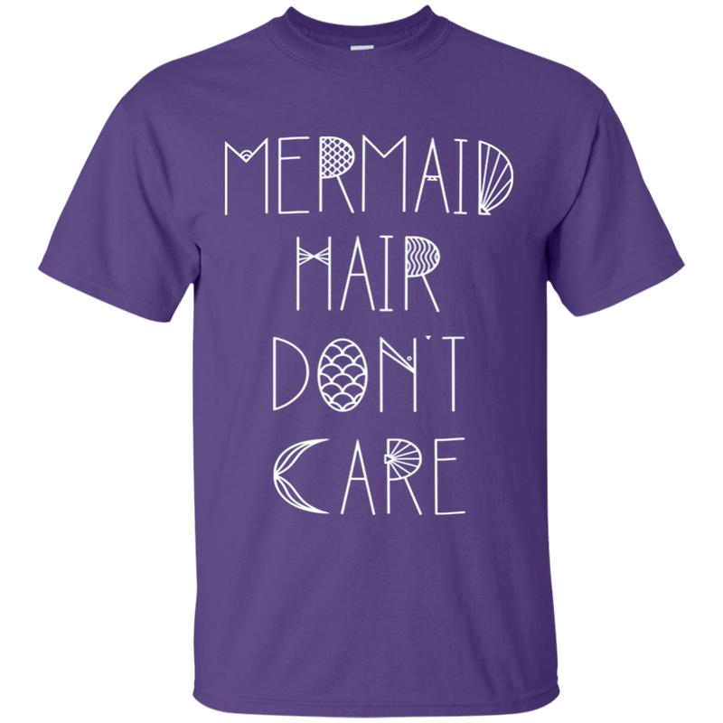 CustomCat G200 Gildan Ultra Cotton T-Shirt / Purple / Small Mermaid Hair Don't Care
