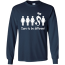 CustomCat G240 Gildan LS Ultra Cotton T-Shirt / Navy / Medium Dare To Be Different