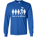 CustomCat G240 Gildan LS Ultra Cotton T-Shirt / Royal / Medium Dare To Be Different