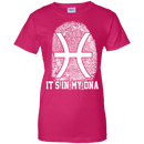 CustomCat Ladies Custom 100% Cotton T-Shirt / Heliconia / X-Small Pisces Tshirt & Hoodie