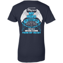 CustomCat Ladies Custom 100% Cotton T-Shirt / Navy / X-Small My Son - My Hero - My Guardian Angel Tshirt