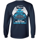 CustomCat LS Ultra Cotton Tshirt / Navy / Small My Son - My Hero - My Guardian Angel Tshirt