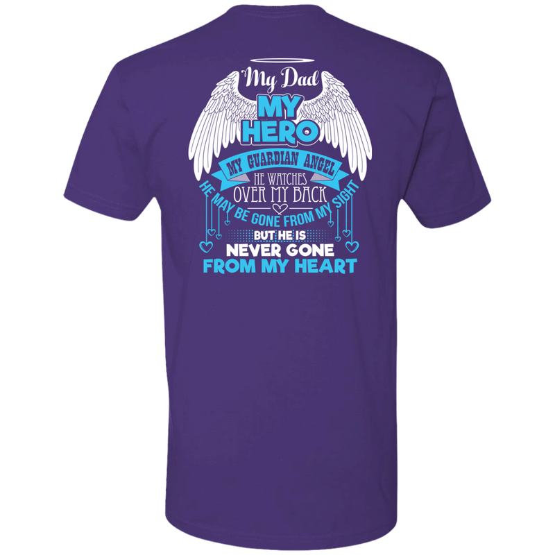 CustomCat Next Level Premium Short Sleeve Tee / Purple / X-Small My Dad - My Hero - My Guardian Angel Tshirt