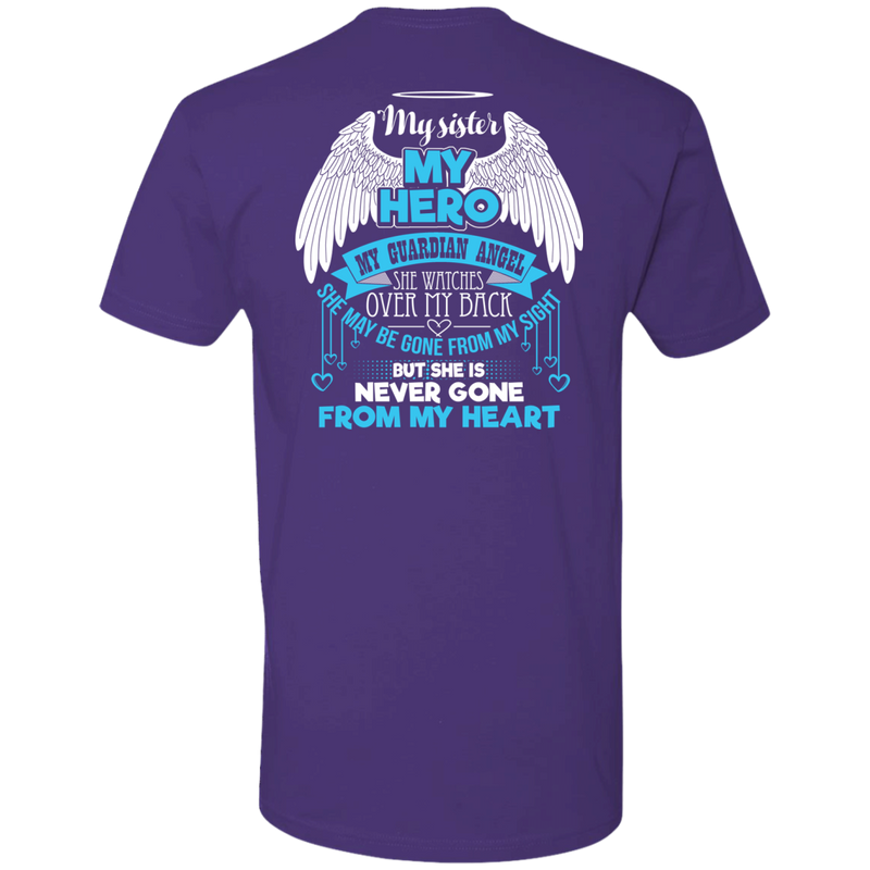 CustomCat Next Level Premium Short Sleeve Tee / Purple / X-Small My Sister - My Hero - My Guardian Angel Tshirt